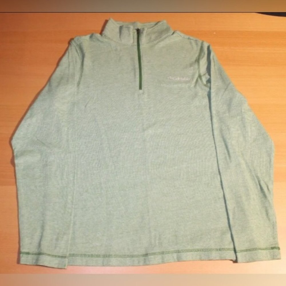 Mens Columbia 1/4 Zip Long Sleeve Logo Mock Neck Casual Sweatshirt Small xm6299